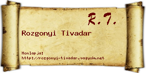 Rozgonyi Tivadar névjegykártya