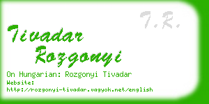 tivadar rozgonyi business card